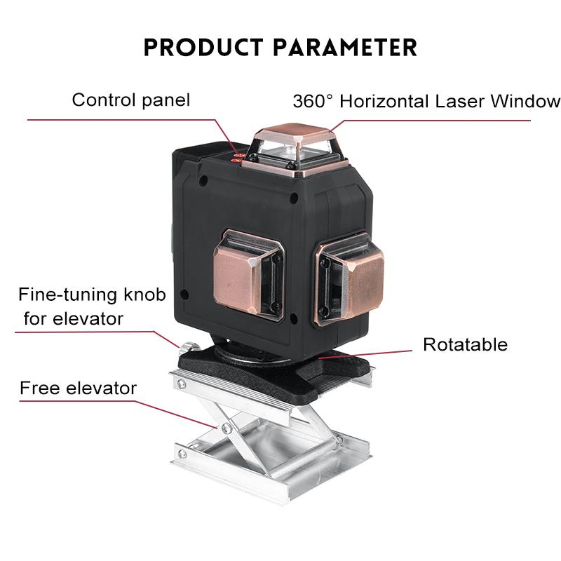 16 Lines Green Laser Level 360 Horizontal And Vertical Cross Powerful Green Laser Beam Line Laser Level 4D Auto Self-Leveling
