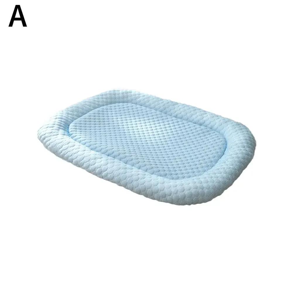 1PCS Summer Dog Bed Cat Cushion Puppy Sleep Nest for Small Medium Large Dog Cat Ice Silk Cool Mat Pet Kennel Cooling Bed