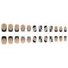 24 Pieces of Chinese Valentine's Day Simple Black and White Silver Graffiti Love Line Design, Wearing Nail Art, Nail Art, Fake Nails