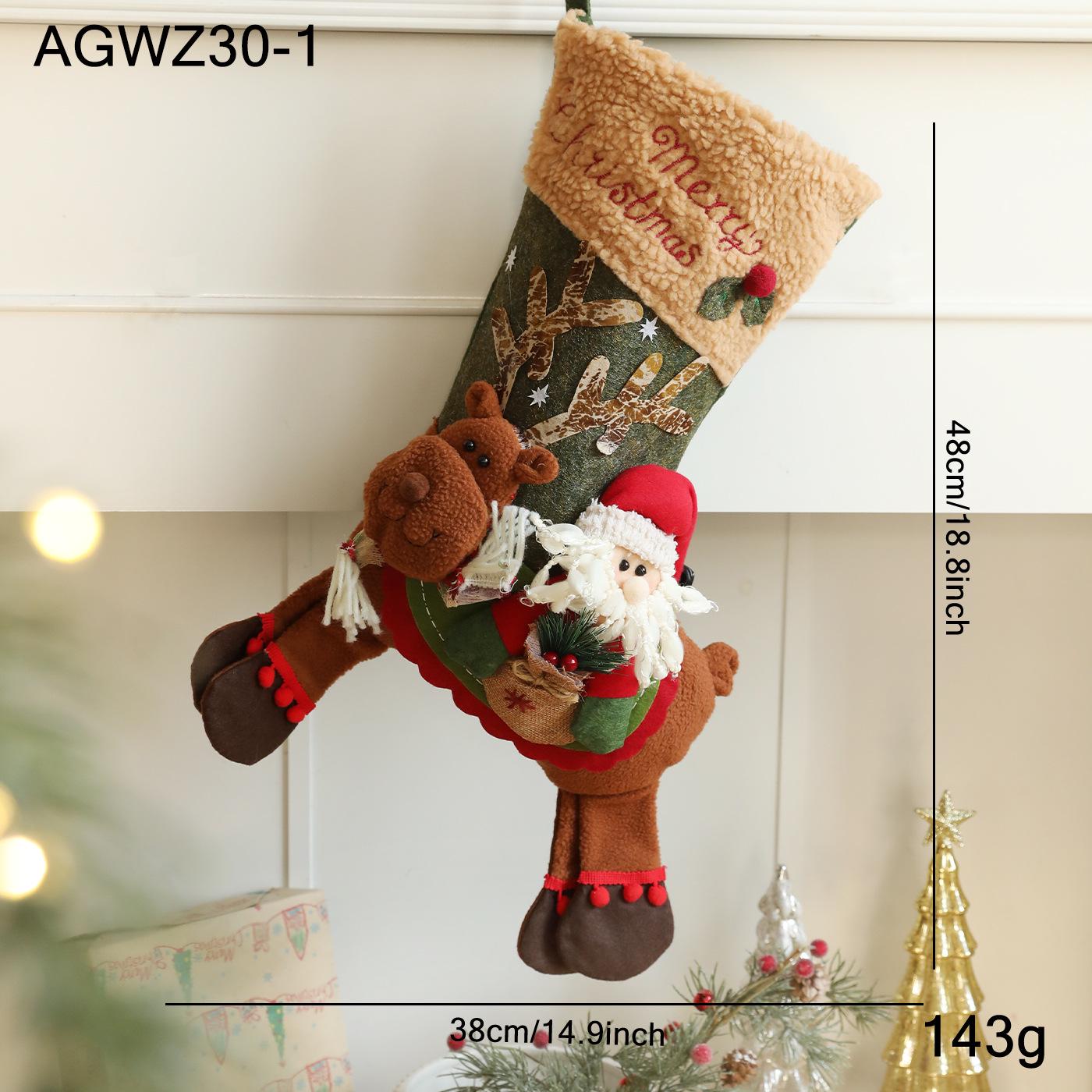 Plush Christmas Stockings: Reindeer and Santa Gift Bags & Cartoon Socks Decorations