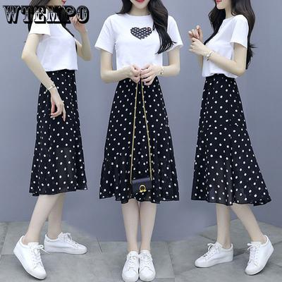 Women's Printed Chiffon Polka Dot Skirt Summer New Style Slim Fit and Fashionable Half Skirt for Women