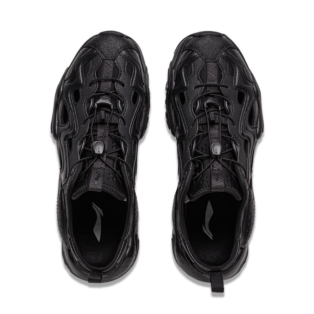 Li Ning Cat Paw Casual Versatile Breathable Height Increasing Creek Shoes Men Shoes Dark-Night-Black AGCV121-1