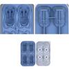 (Blue) Bulldog Ice Cube Tray Bulldog Shaped Ice Cube Mold Silicone Ice Cube Tray