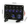 Waterproof 12V-24V Dual USB Charger Socket Panel with LED Digital Voltmeter ON OFF Toggle Switch for Car Boat Marine Truck