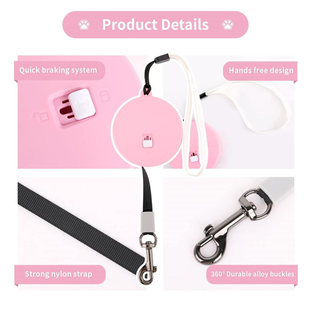 Retractable Dog Leash Automatic Freely  Puppy Cat Traction Rope Belt Dog Leash for Puppy and Kitty Pet Leash