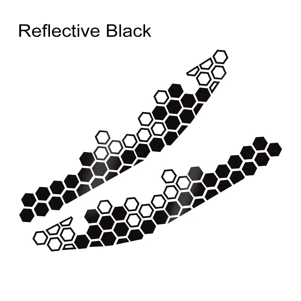 2PCS Honeycomb Graphics Motorcycle Body Stickers Reflective Vinyl Decals Waterproof Motorcycle Styling Decoration Accessories