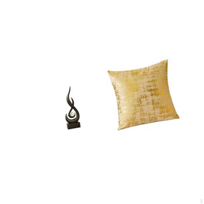 Modern Resin Flame Art Sculpture And Elegant Square Cushion Cover Set for Living Room Office Dorm