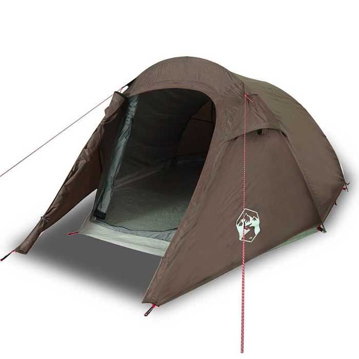 VidaXL Tunnel Camping Tent 3 Person Brown Waterproof, Tent, Camping Shelter, Garden Shelter, Garden Tent, Shelter 4009628