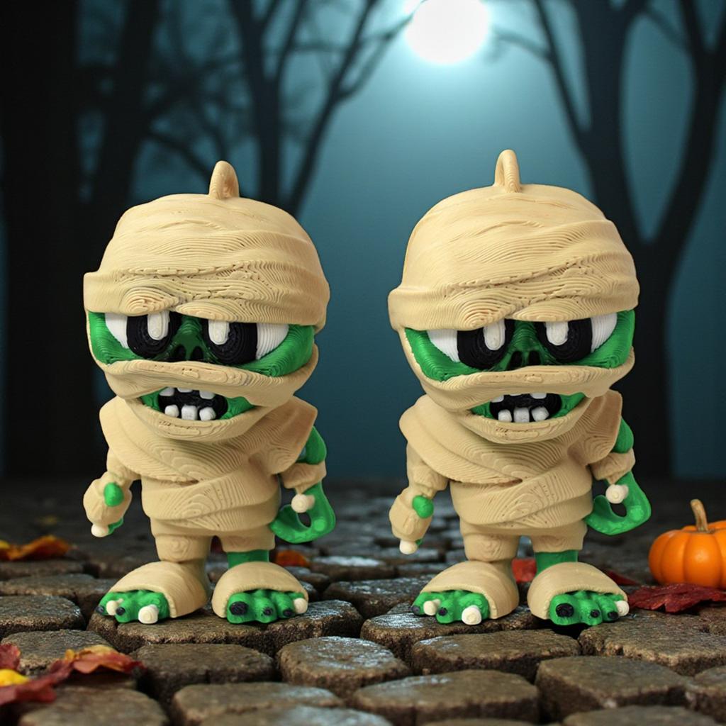 3D Printing Halloween Funny Mummy Ornaments, Movable Joints, Desktop Decoration Dolls, Party Atmosphere Decoration Props