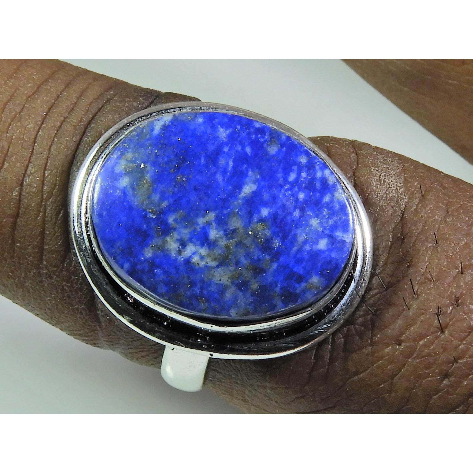 

Natural Lapis Lazuli 925 Solid Sterling Silver Ring Size US-9 PG-113