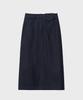 NOIRER FOR WOMAN Heavy Chino Midi Skirt (Navy)