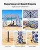Beach Cabana, 1.83 x 1.83 m Beach Canopy with Side Wall, UPF 50+ Protection Easy Setup Cabana Tent with Sand Pockets, Large Outdoor Portable Shade,