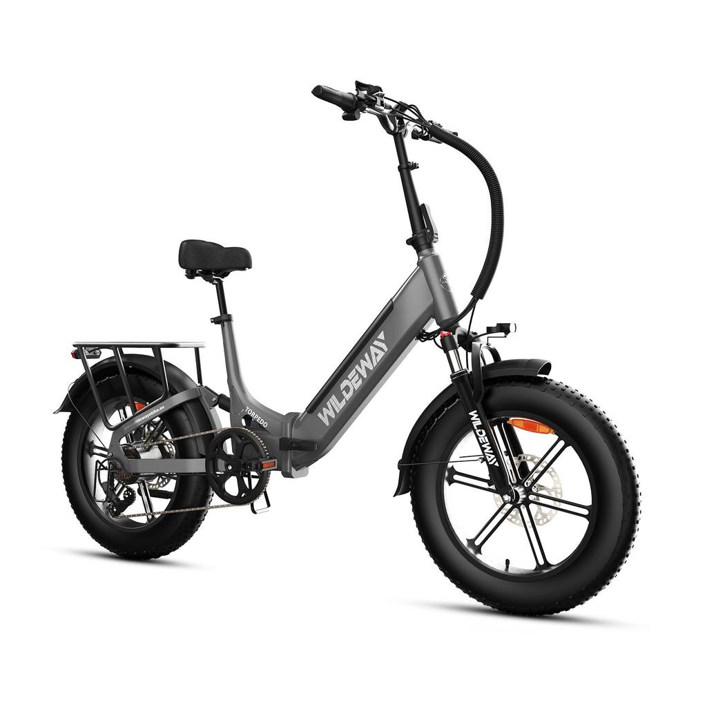 City Commuting Electric Bike WILDEWAY Torpedo 20 Inch Fat Tires E- Bike 48V15Ah Battery 500W Motor 70KM Range Outdoor Riding Electric Bicycle