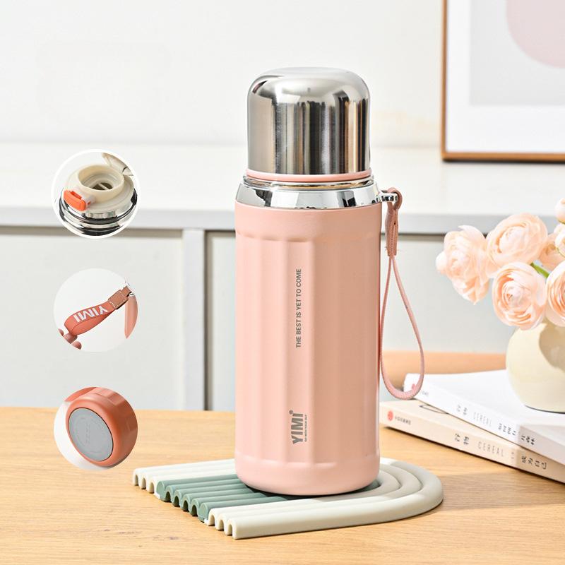 Outdoor Sport Vacuum Flasks Portable Travel Keep Cold Insulated Bullet Water Bottle 630ML Large Capacity Stainless Steel Thermos