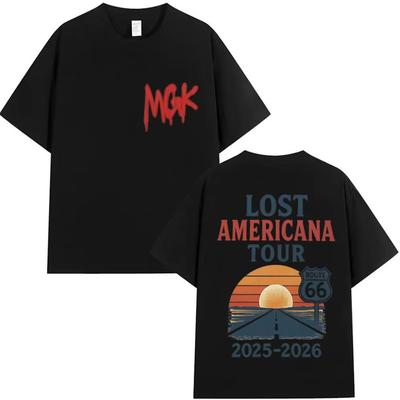 חולצת טי גרפית MGK Lost Americana Tour 2025-2026 גברים נשים הארג'וקו וינטג' חולצות טי אוברסייז קיץ 100% כותנה גופיות חולצת טי