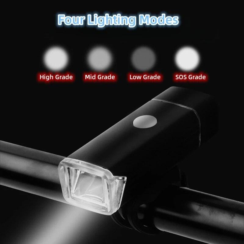 Bicycle Front Light Aluminum Alloy Strong Light Night Riding Lighting USB Charging Cycling Light Outdoor Cycling Equipment