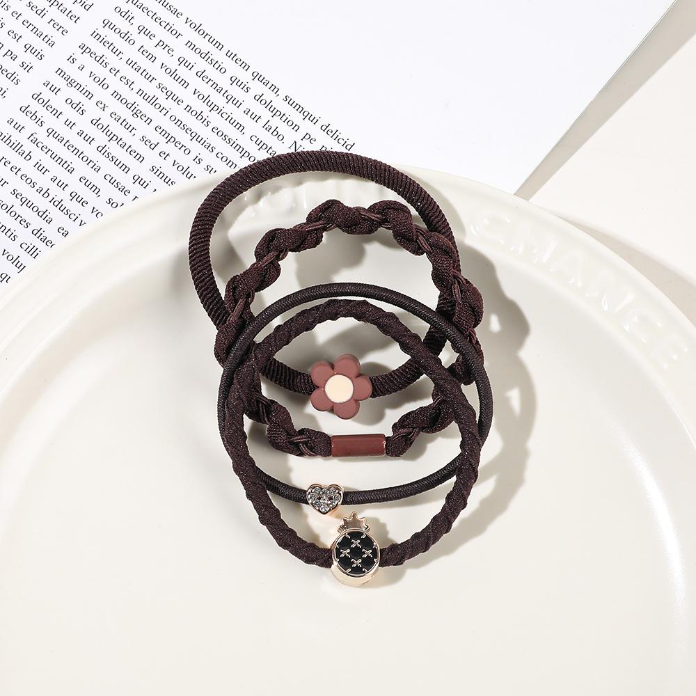 

4PCS 5CM Hair Accessories Women New Headwear Rubber Bands Scrunchies Elastic Hair Bands Girls Ponytail Holder Ties Gum For Hair 4PCS