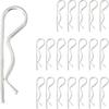 20 Stück M2 x 50mm R-Clips Anhängerbolzen, Verzinkte Kohlenstoffstahl SicherungsSplinte, Heavy Duty Federklemmen Haarspangen für Traktoren, Rasenanhänger,