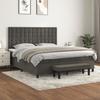 3138098 vidaXL Lit à sommier tapissier et matelas Gris foncé 180x200cm Velours