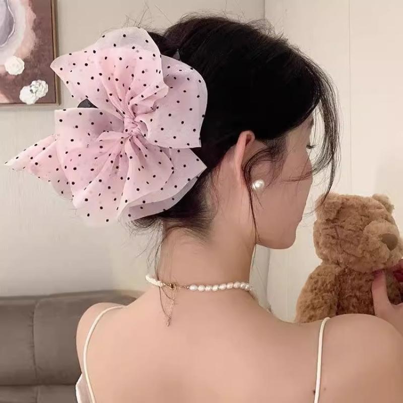 Sophisticated Demeanor Big Bow Hair Clip for Female, Trendy Hair Dressing Accessory, Ponytail Braid Grabbing Clip