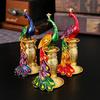 Metal Handicrafts Peacock Jewelry Box Creative Home Ornament Enamel Painted Diamond Peacock Open Screen Living Room Ornament