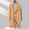 Abrigo Largo por Encima de la Rodilla de Doble Botonadura para Otoño e Invierno Nuevo Estilo 100% Lana Doble Cara Abrigo de Nailon Abrigo Chaqueta para Jóvenes para Hombre