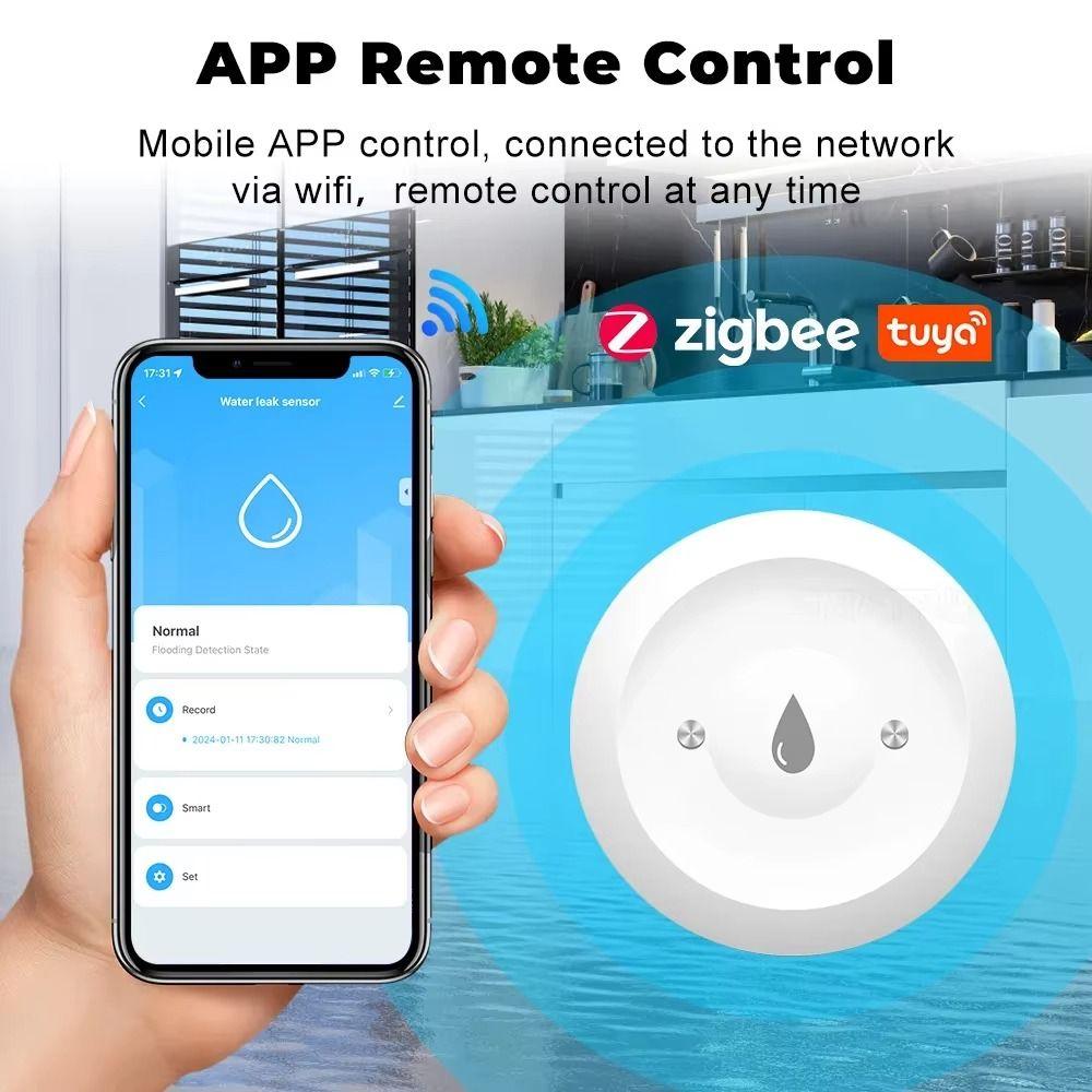 Smart Life Control ZigBee Water Sensor Alarm Function Smart Water Leak Sensor  Home Assistant