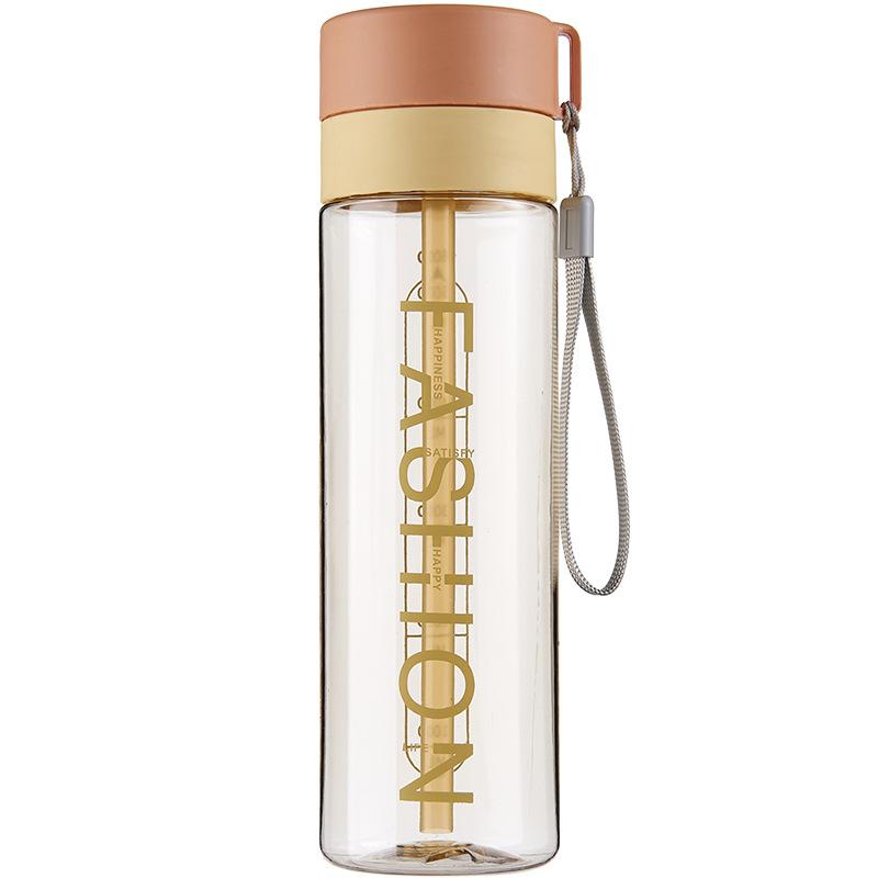 

Мужская и женская бутылка для воды для фитнеса и спорта, студенческое общежитие, небьющаяся соломенная чашка, креативная портативная пластиковая чашка с портативной ручкой 600ml