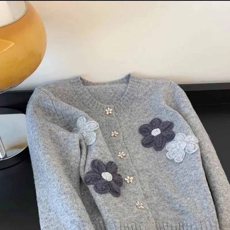 Sweaters Coat Cardigan for Women Cotton Vintage Loose Long Sleeve Knit Cardigan Sweaters Jacket