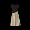 Women's Summer A-line Color Block Midi Dress