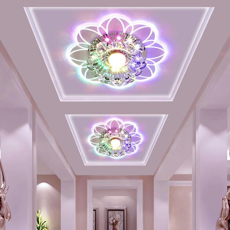 5W Modern Crystal Petals LED Ceiling Light Aisle Hallway Corridor Stairway Kitchen Coffee Bar Indoor Lamp