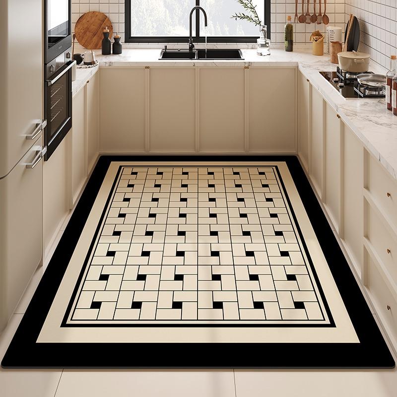 Kitchen Floor Mat Pvc Waterproof Leather Carpet Non-slip Oil-proof Special Mats Large Area Rug Easy To Clean Alfombra De Cocina