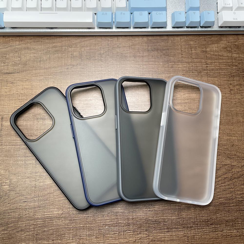 KEYSION Transparente matte Hülle für iPhone 15 Pro Max 15 Ultra 15 Plus Silikon + PC stoßfeste Handyhülle für iPhone 14 Pro Max