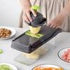 With Basket 14/16 In 1 Vegetable Chopper with Handle Vegetable Slicer Portable Grater  Kitchen Use