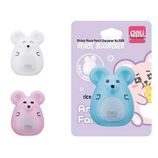 Deli 0569 Cartoon Mini Student Mouse Pencil Sharpener
