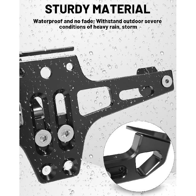 MDPROMCP Motorcycle License Plate Bracket Fender Eliminator With LED Light, CNC Aluminum Universal Motorcycle License Plate Holder Mount (Black)