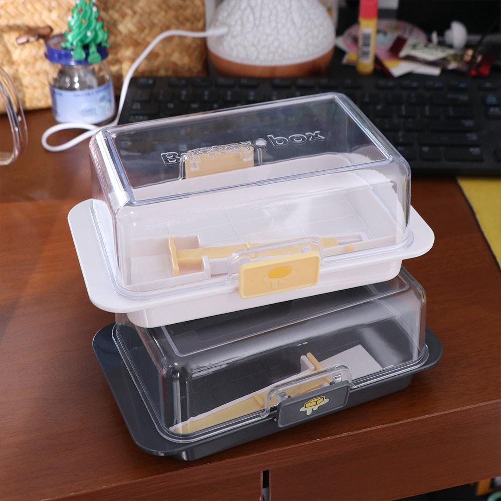 Clear Lid Butter Storage Box Fresh-keeping Cheese Container Butter Slicer Box  Kitchen Baking