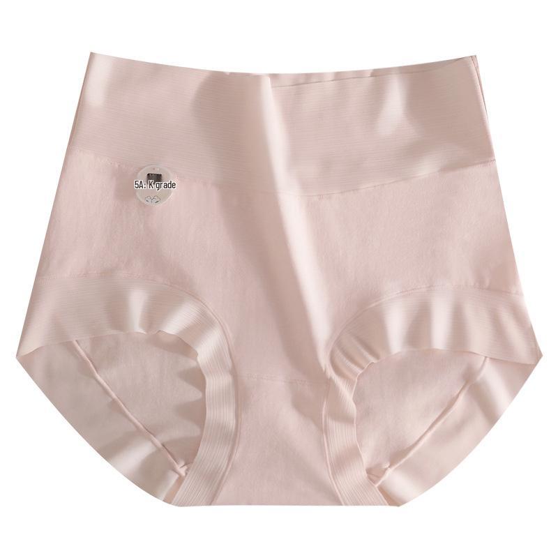 Women's Large High Waist Seamless Briefs - 5A Grade Pure Xinjiang Cotton, Antibacterial & Breathable.
