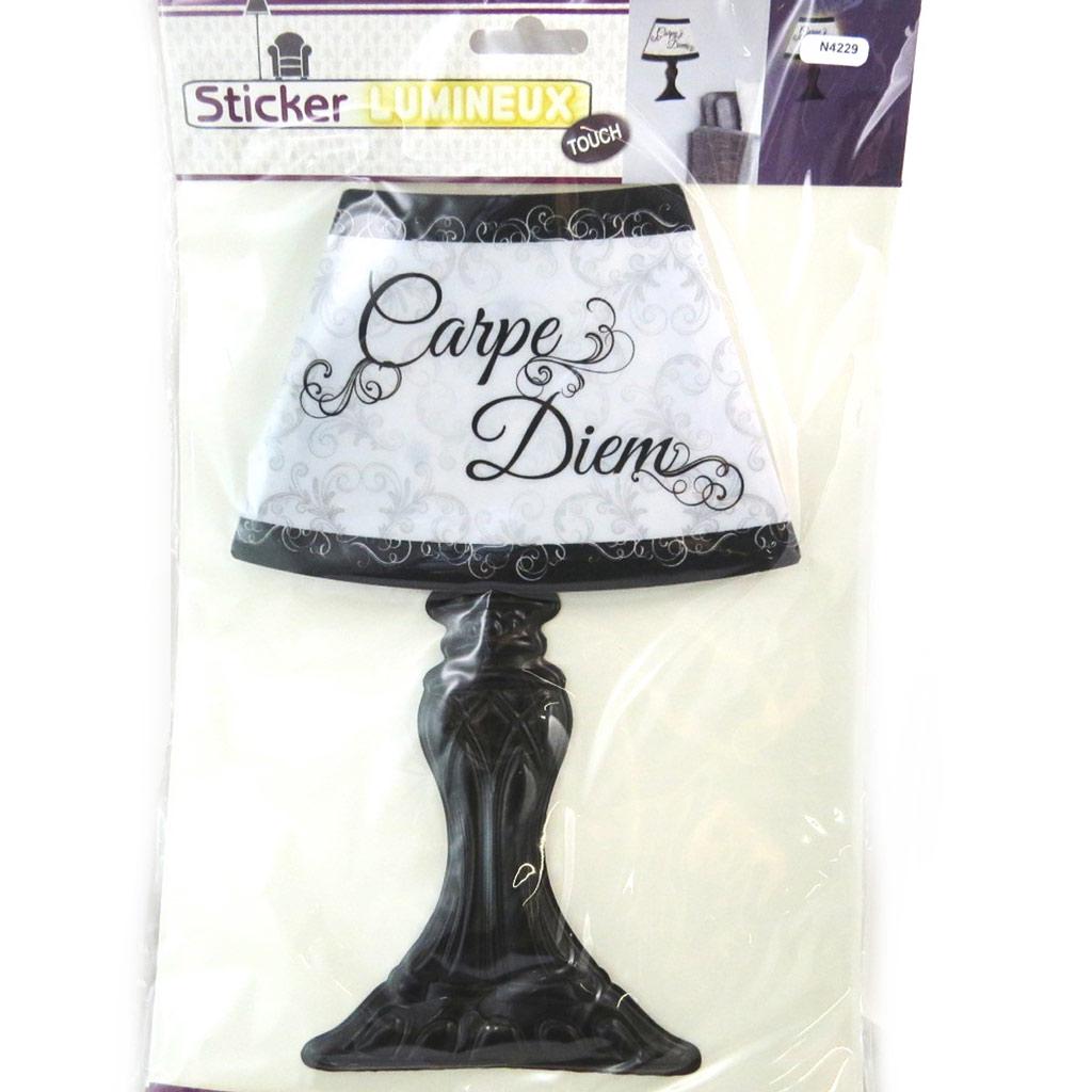 Les Trésors De Lily [N4229] - Sticker lumineux 'Lampe' noir blanc (Carpe Diem)