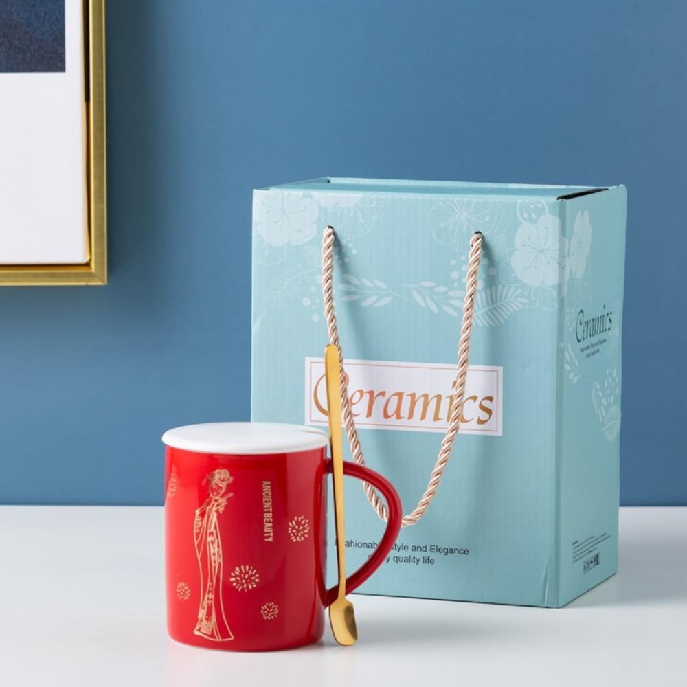 Xingyue Europäischer Ins einfacher geprägter Linien Kaffeetasse Keramiktasse Bürotasse Geschäftsgeschenk