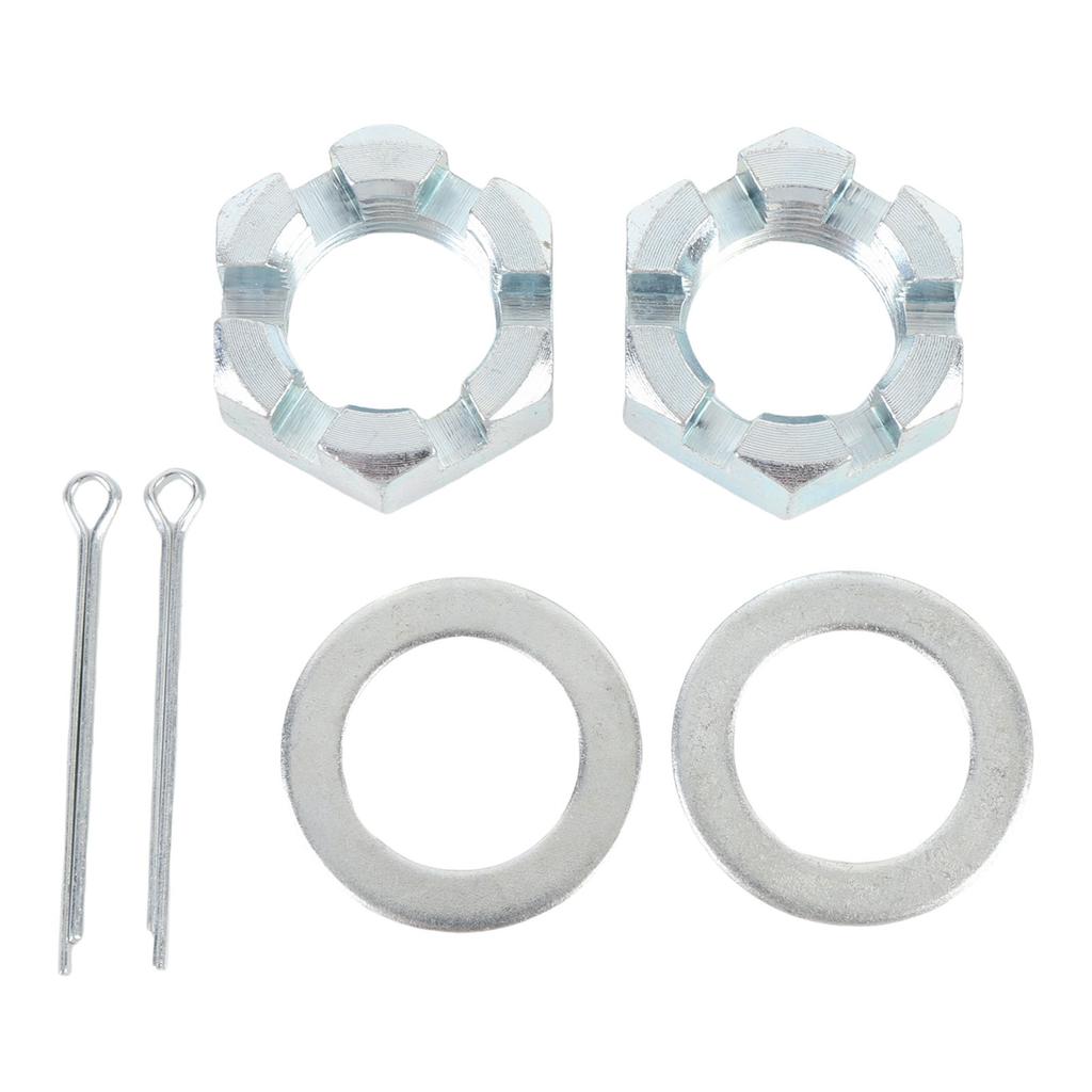 2 Sets Trailer Nut Kit with 1in Shaft Spindle Nuts 1in Washer 2.2in Long Cotter Pins Galvanized for 1in Shaft Spindle