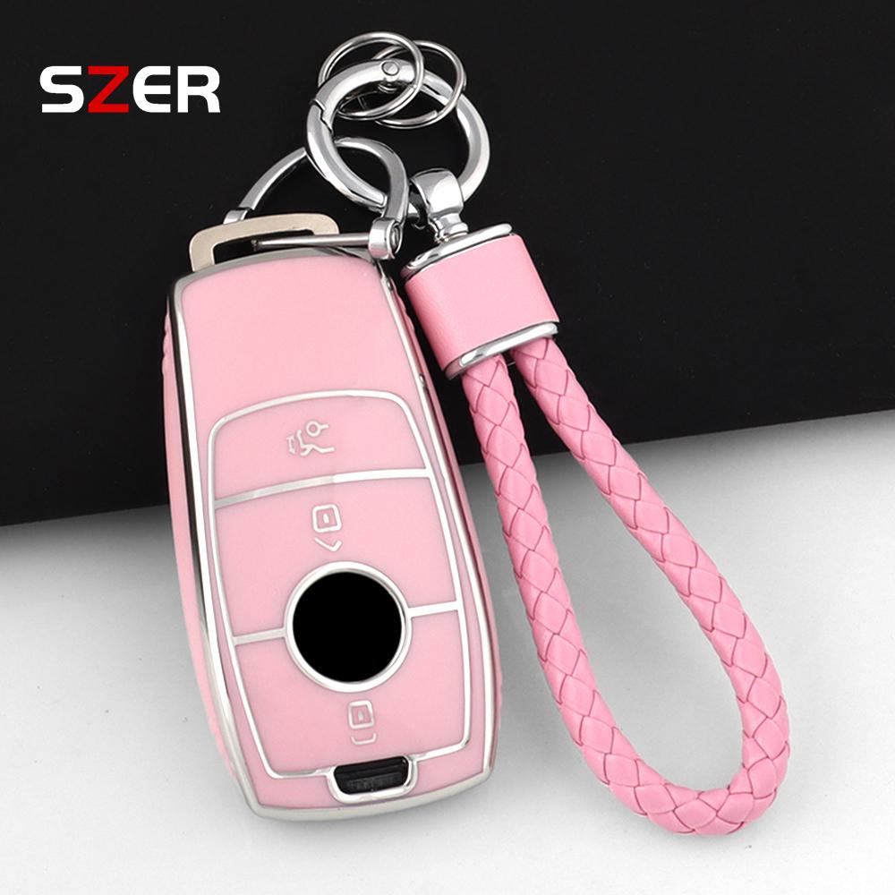 New Tpu Car Key Case Cover Bag For Mercedes Benz A C E S G Class Glc Cle Cla Glb Gls W177 W205 W213 W222 X167 Amg Fob Keychain