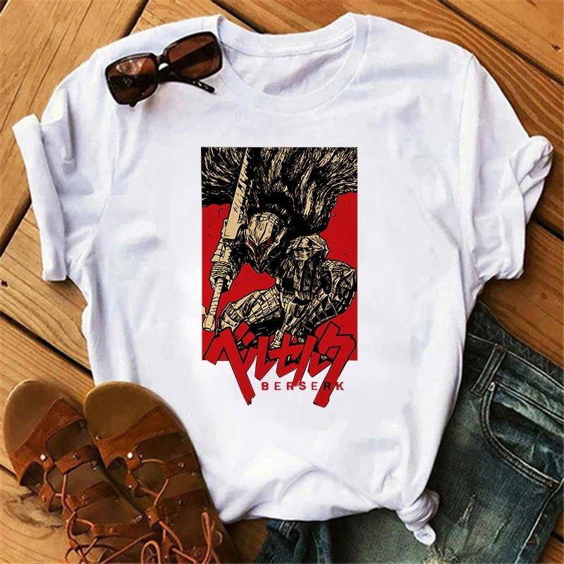 Anime Berserk Tričko Unisex Japonský Y2k Streetwear Manga Guts Vtipná Trička Dámský Top Kawaii Krátký Rukáv 90. léta
