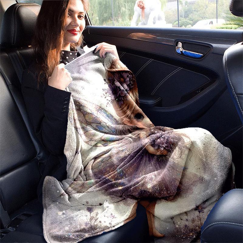 1pc Flower Printing Lightweight Flannel Blanket, Comfortable and Warm Blanket, for Camping Sofa Bed and Couch Office, Gift