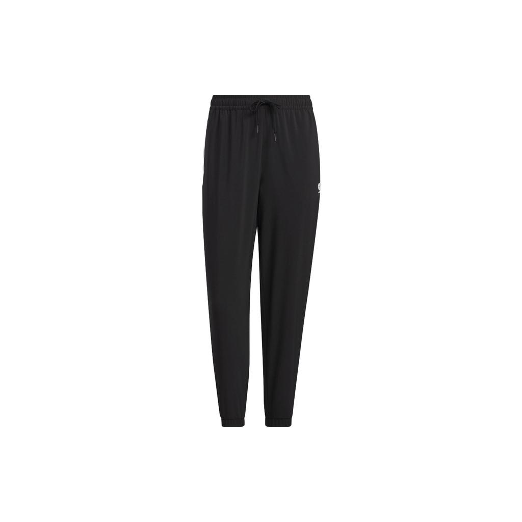 Adidas Neo Three-Stripe Color Block Drawstring Cropped Sports Pants Women Bottoms Black IK2428