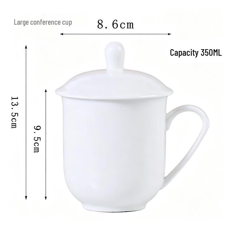 ETUB Large Ceramic Tea Cup with Lid, 350ml