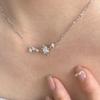 Eight-Pointed Star S925 Sterling Silver Gold-Plated Zircon Pendant Necklace, Women's Light Luxury High-End Niche Design.