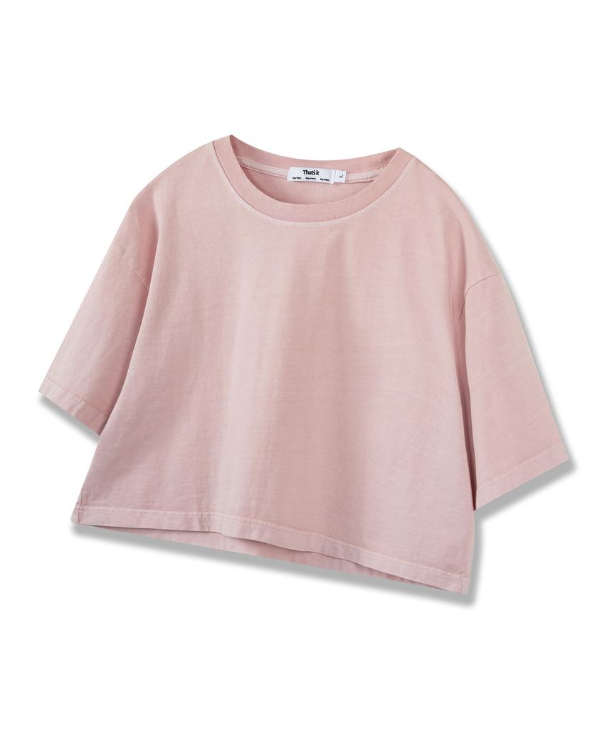 Descheuis Everyday Pigment Crop Short Sleeve Tee (W) Pink