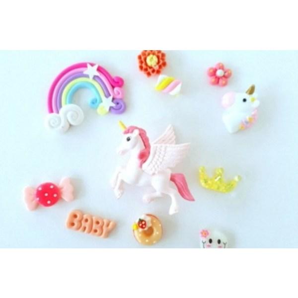 Decoden piese tridimensionale set de decor cutie muzicală unicorn roz, alb, alb jucării populare coreene
