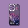 INS Purple Blue Sunset Snow Mountain Phone Case For iPhone 14 15 13 12 11Pro Max XR X XS Natural Scenery Shockproof Bumper Cover